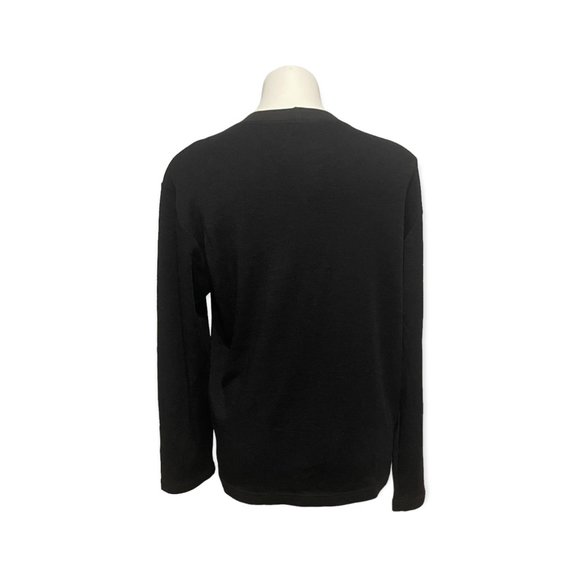 Giorgio Armani Medium Black Crewneck Classic Wool Sweater - Picture 4 of 7